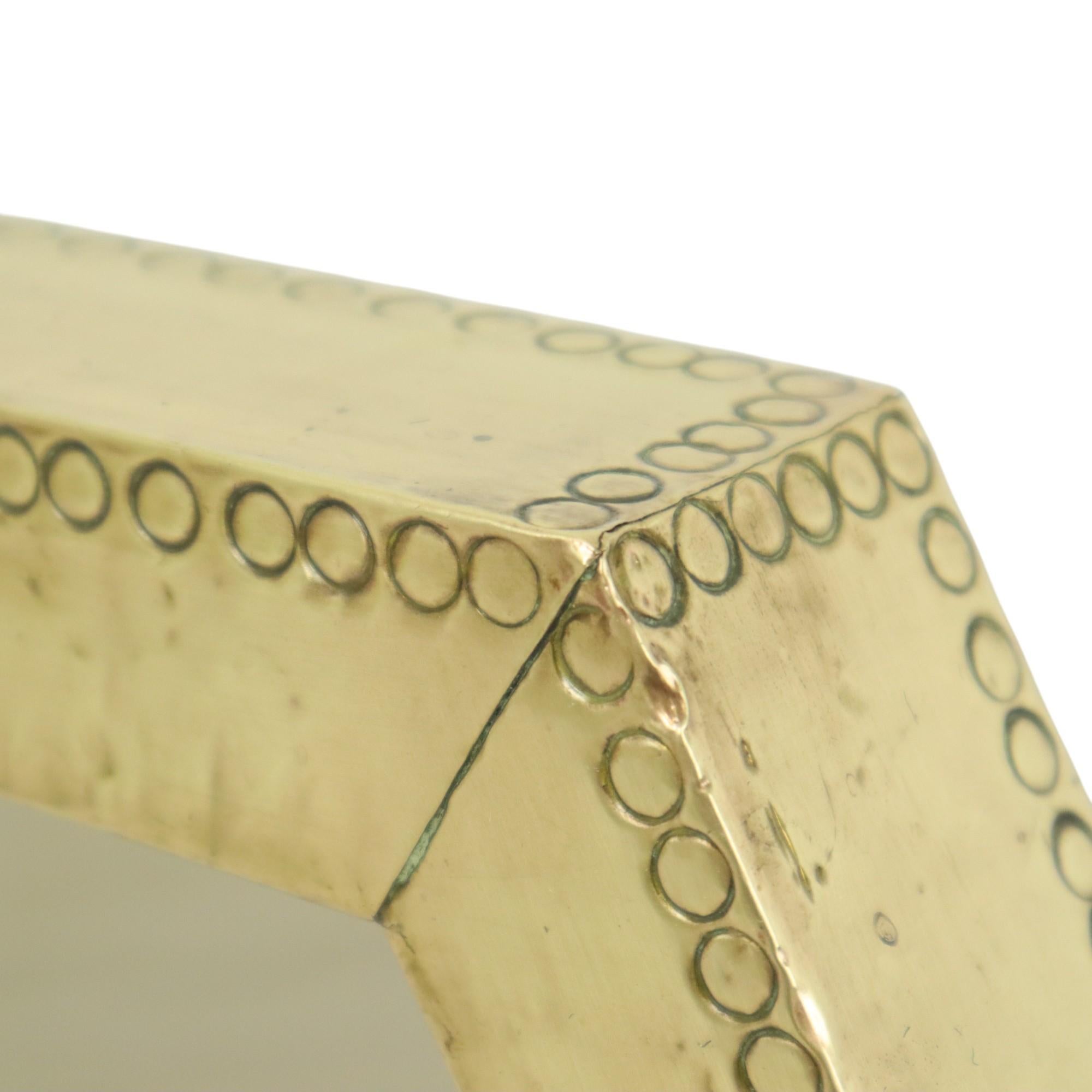 Fin du 20e siècle Rare miroir hexagonal en laiton Rodolfo Dubarry 1970 en vente