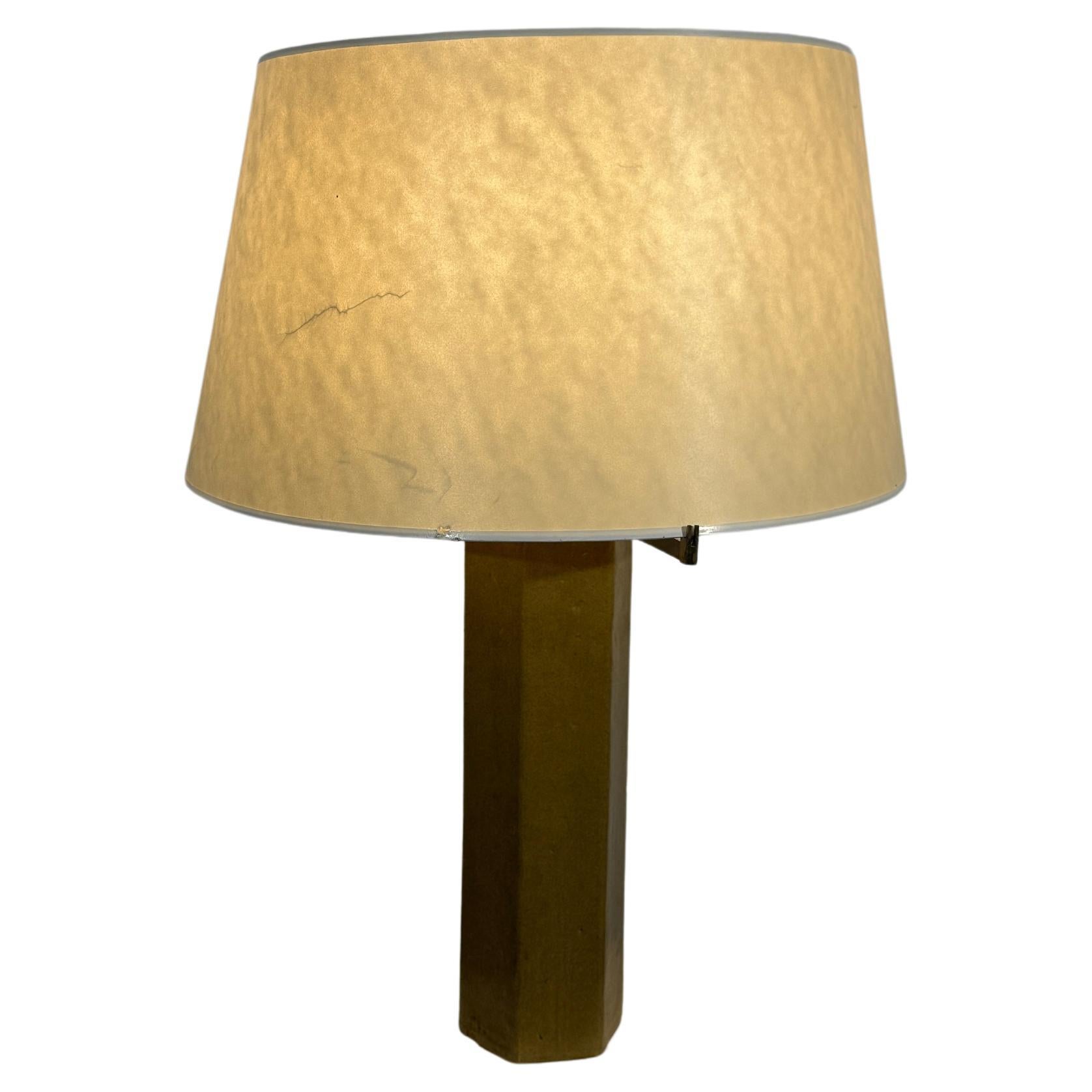 Rare hexagonal ceramic lamp by Jules Wabbes