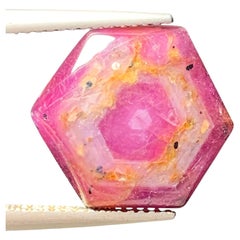 Rare Hexagonal Trapiche Pinkish Red Ruby (Corundum) Slice for Jewelry