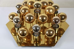 Rare Hexagonal Golden Wall Light by Cosack, Germany, 1970s, Maximalist