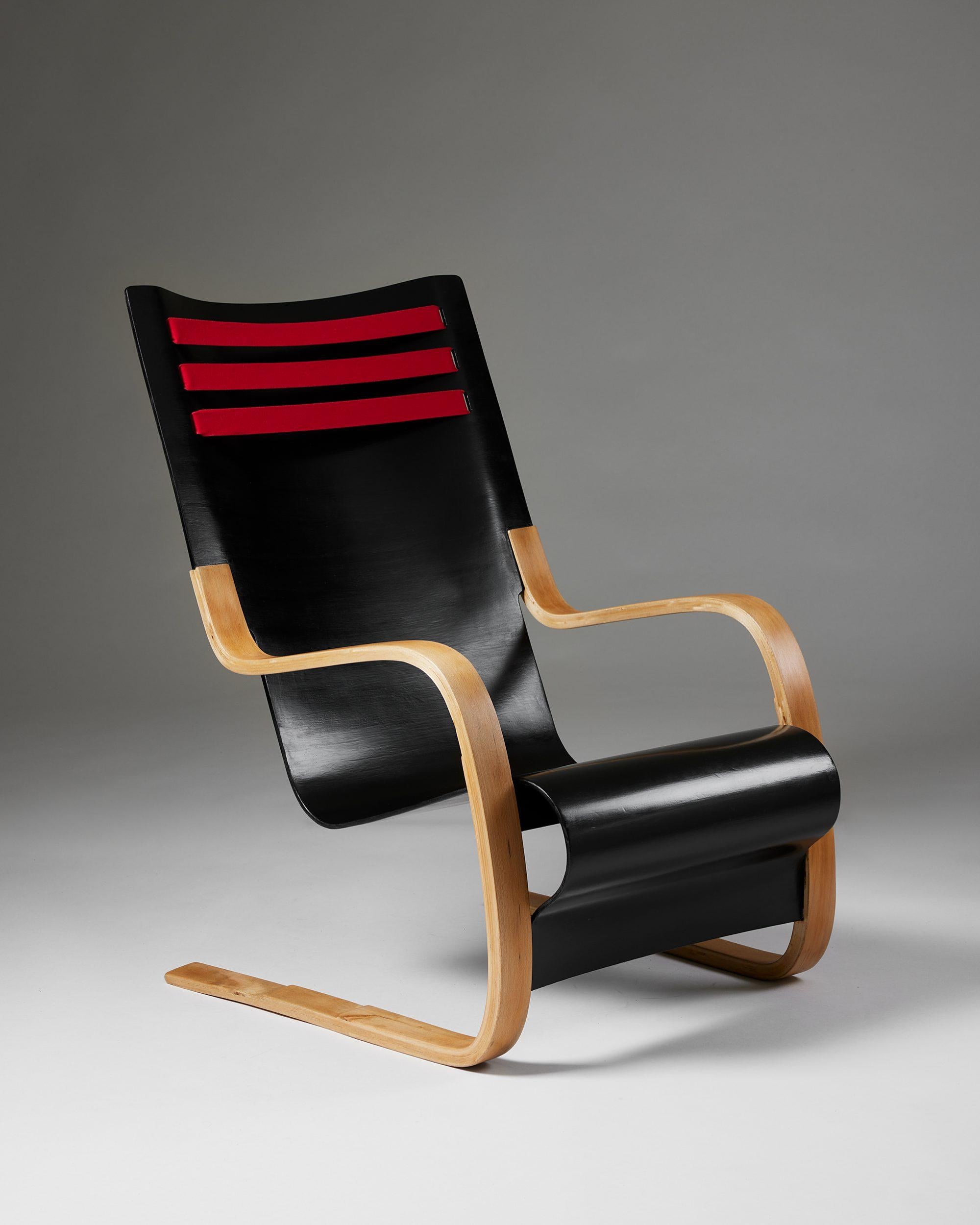 Mid-Century Modern Rare High-Back Chair Model 402 Designed by Alvar Aalto for OY Huonekalu-Ja Raken