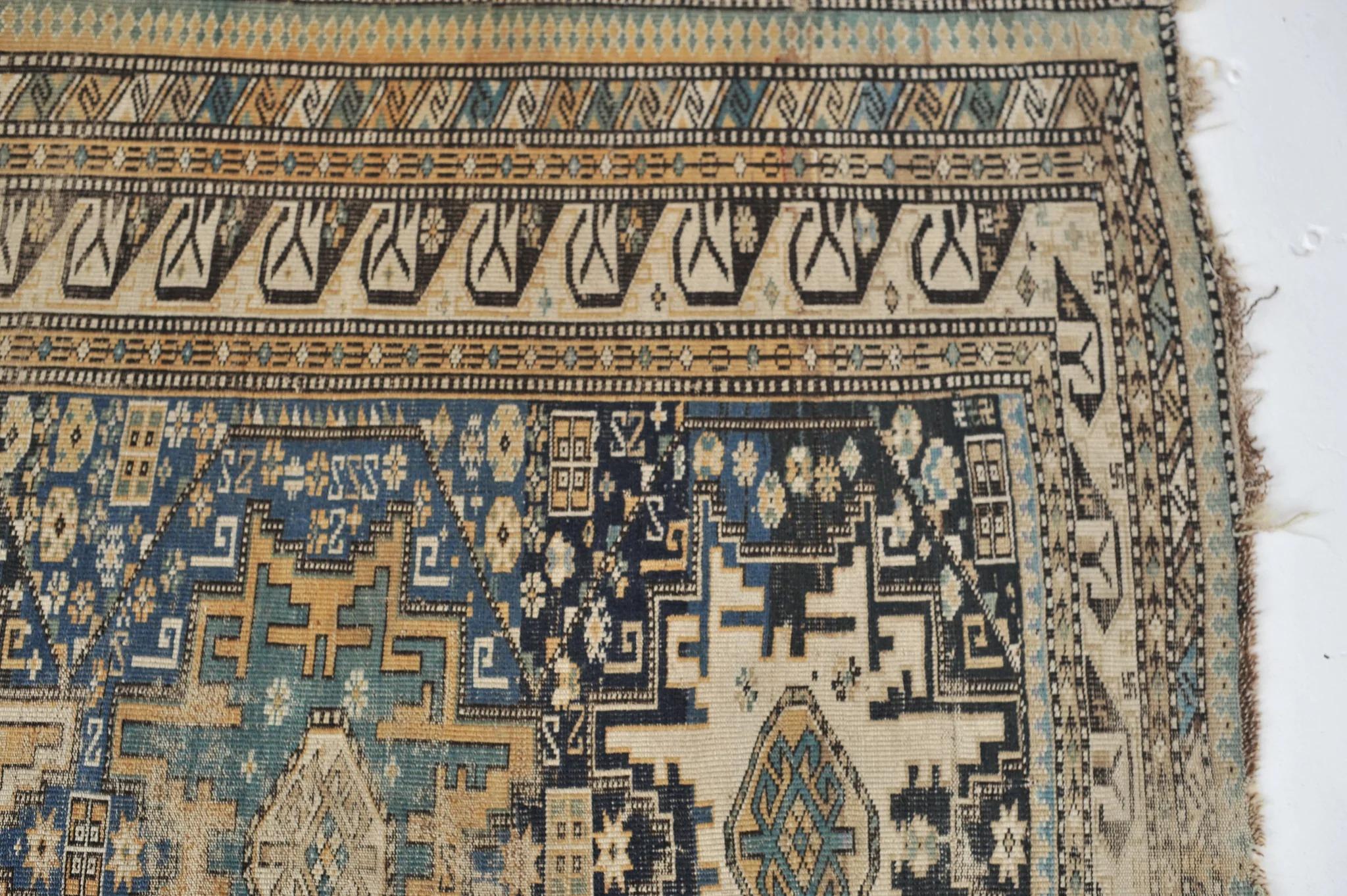 Rara alfombra antigua de gama alta Shirvan/Kuba de las montañas del Cáucaso en venta 1