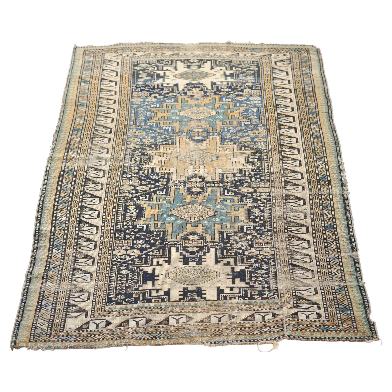 Rara alfombra antigua de gama alta Shirvan/Kuba de las montañas del Cáucaso en venta