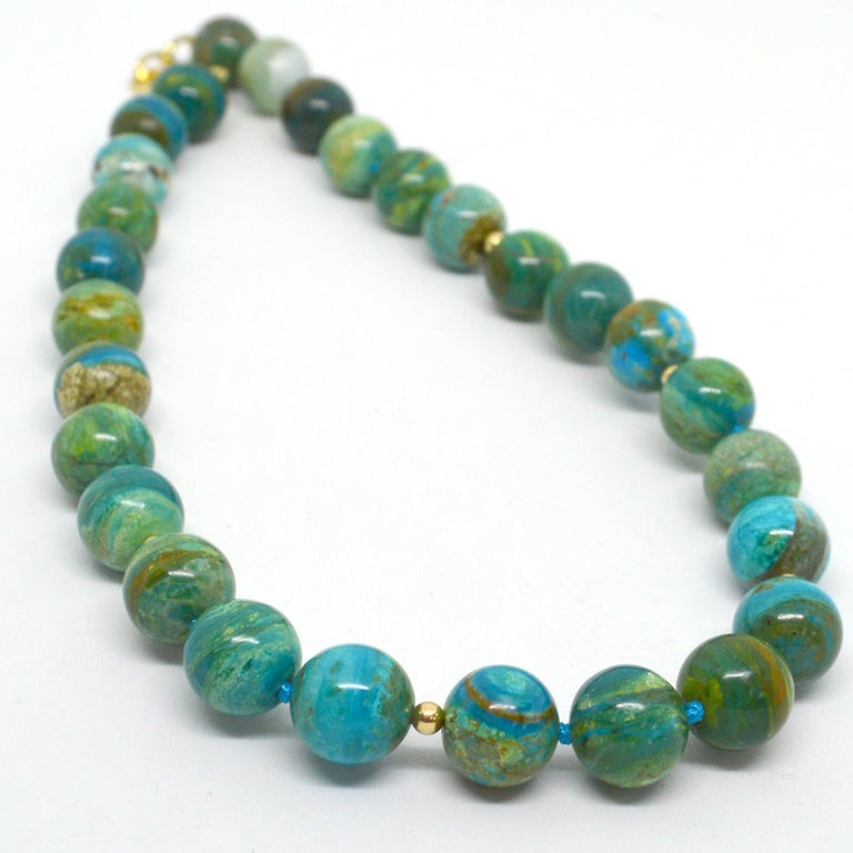 Rare High Grade Peruvian Opal Gold Necklace at 1stDibs