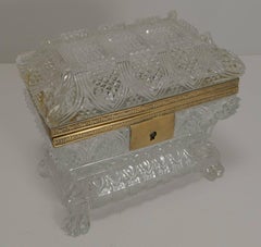 Rare Highly Cut Baccarat Jewelry Casket / Box, circa 1860