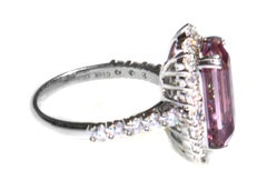 Rare Himalayan Pinkish Purple Diaspore & Diamond 18K Ring