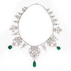 Rare Himalayan Mountain Emerald and Diamond  convertible Tiara/Necklace