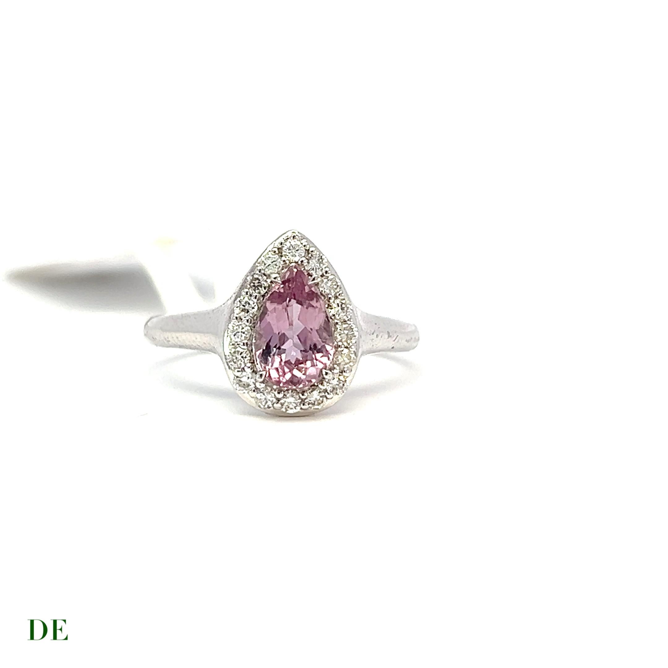 Rare Himalayan Pinkish Purple 1.138 ct Diaspore 14k white gold diamond ring  

Introducing a truly rare and captivating ring: the Rare Himalayan Pinkish Purple 1.138 ct Diaspore 14k White Gold Diamond Ring. This exceptional piece of jewelry is a