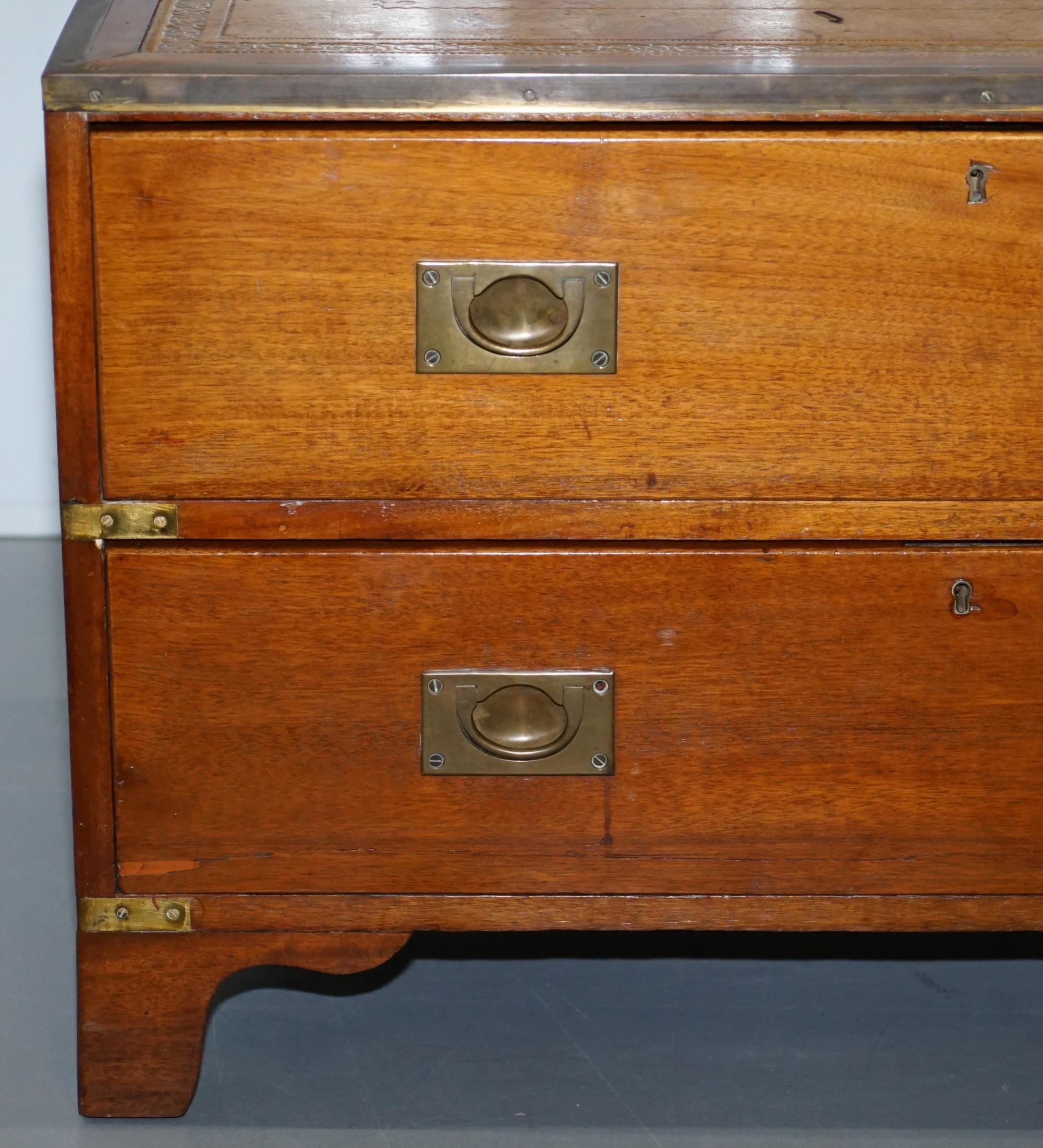 Rare Hobbs & Co. 1930 Stamped Military Campaign Chest of Drawers, Rare Original 2