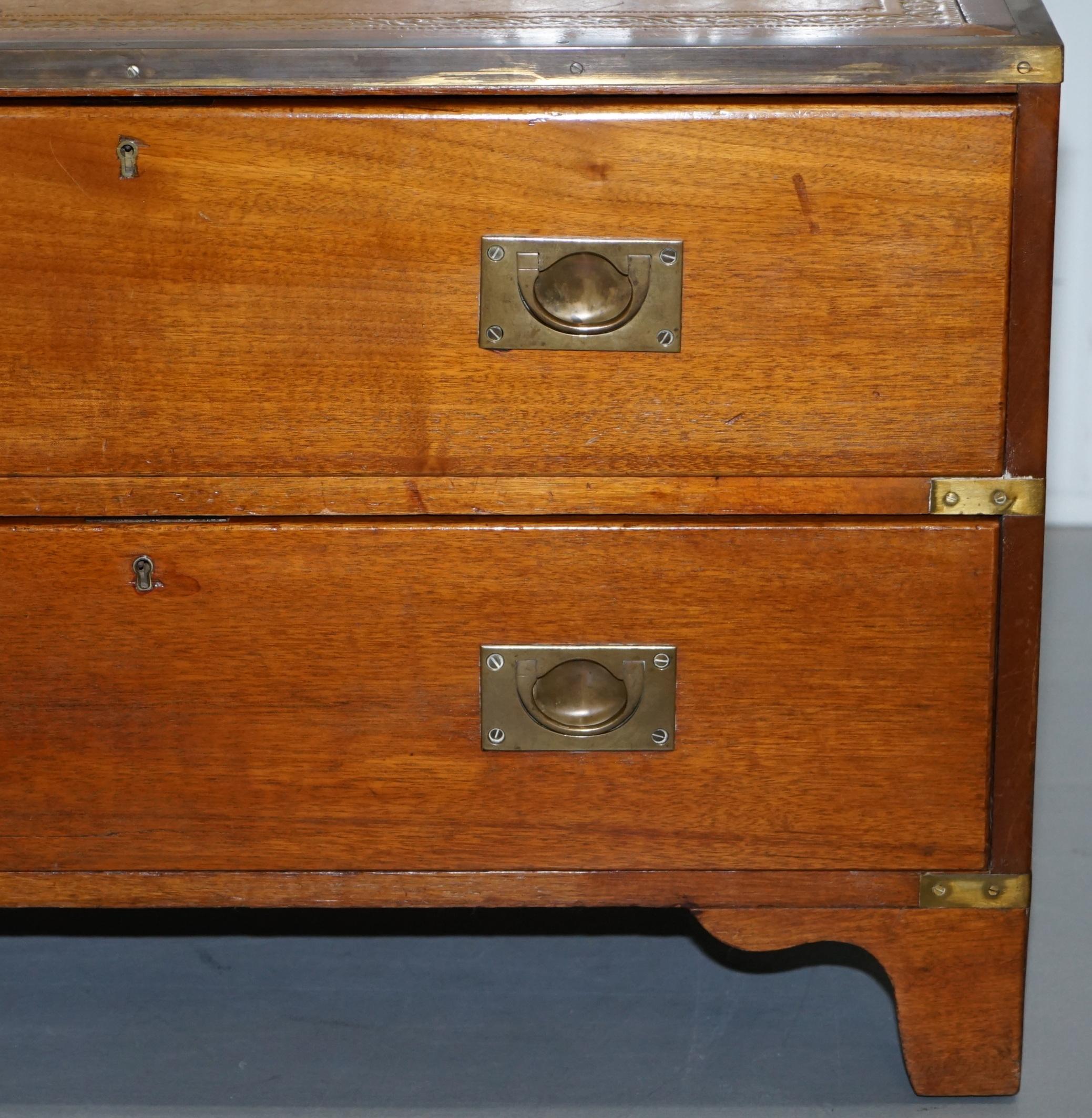 Rare Hobbs & Co. 1930 Stamped Military Campaign Chest of Drawers, Rare Original 3