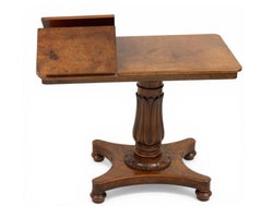 Rare Holland and Sons Furniture William IV Burl Walnut Reading Table, Ca. 1830