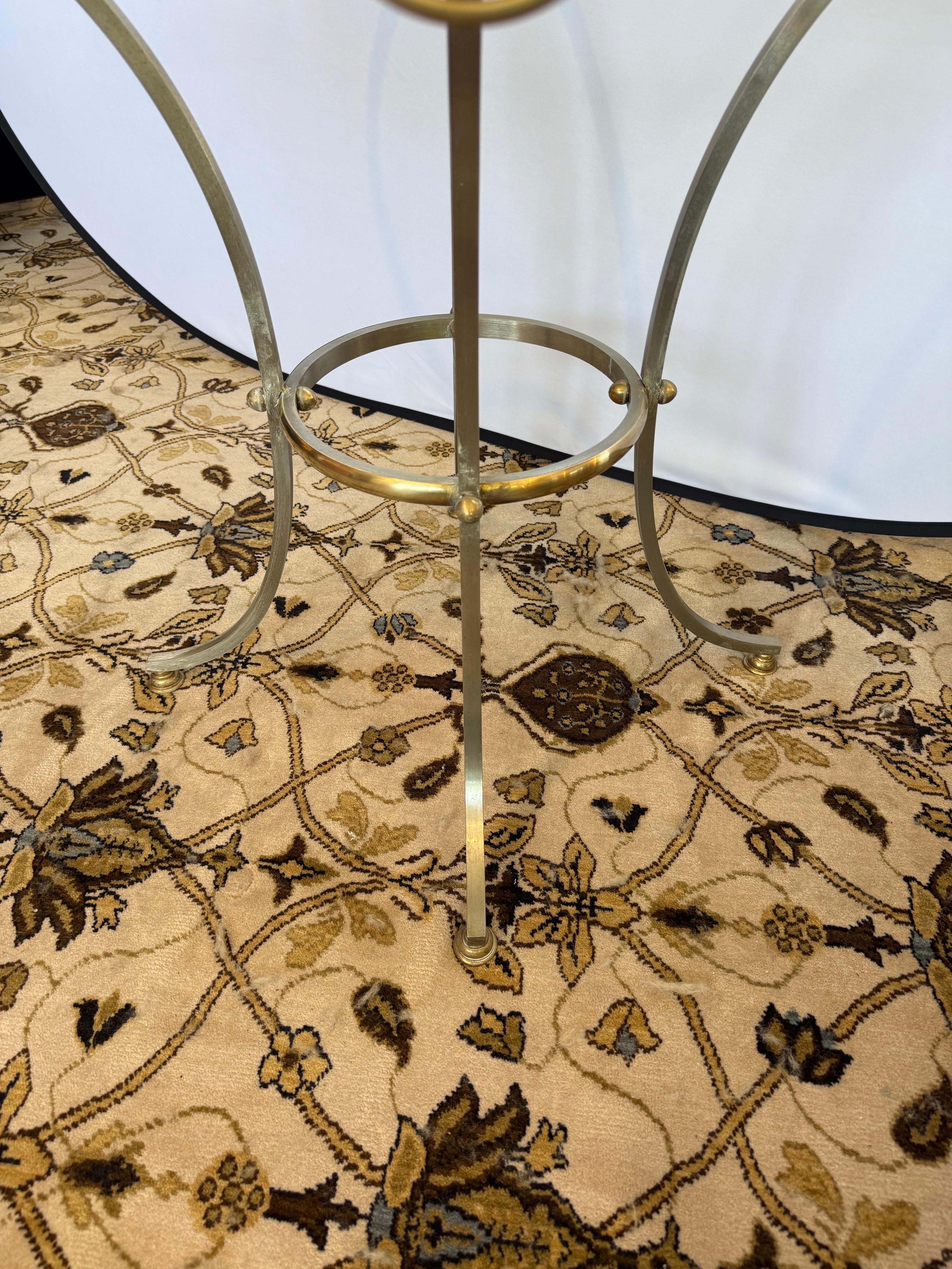 Brass Rare Hollywood Regency Maison Jansen 1970s Foyer Center Round Table For Sale
