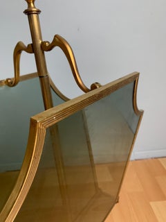 Rare Hollywood Regency Style Bronze, Brass & Smoked Glass Magazine Rack or Stand