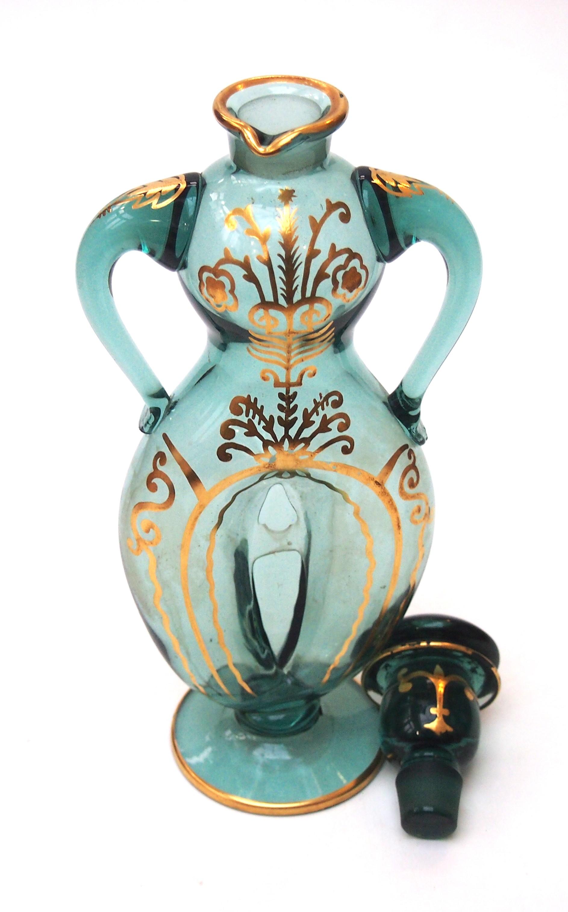 Raro decanter figurato Holmegaard di Jacob Bang c1926 In condizioni buone in vendita a Worcester Park, GB
