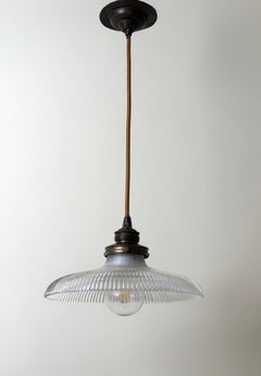 Rare Holophane Art Nouveau Prismatic Glass Pendant Light, Germany, circa 1910