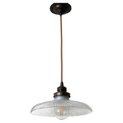 Rare Holophane Art Nouveau Prismatic Glass Pendant Light, Germany, circa 1910
