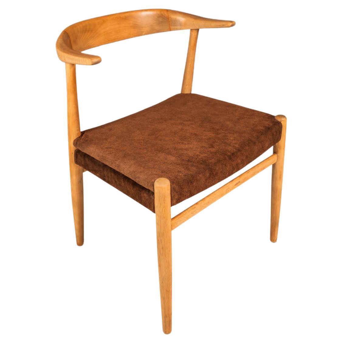 Rare "Horn" Desk / Accent Armchair in Beech, Folke Ohllson, DUX, Sweden, 1950s For Sale