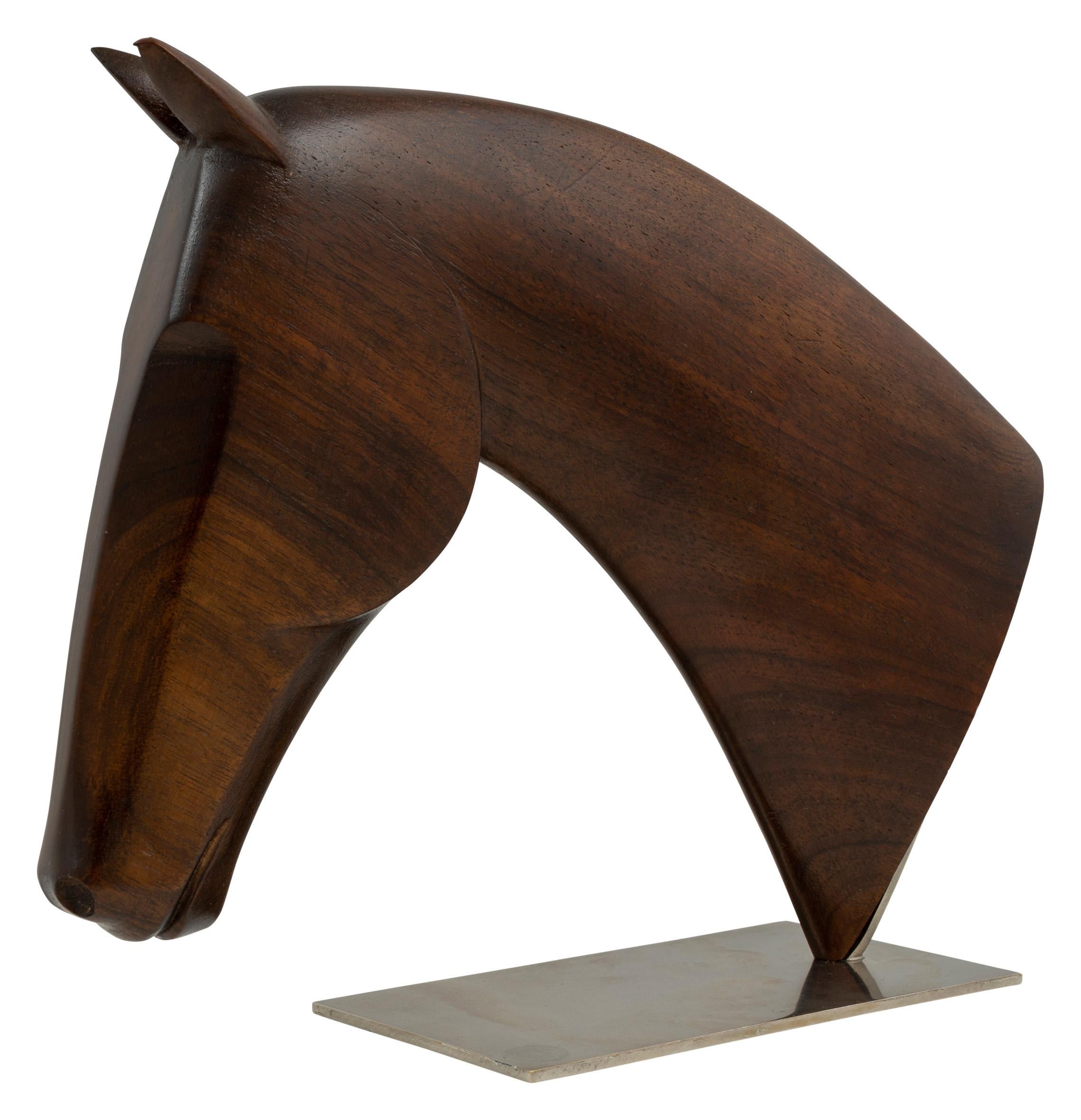Mid-20th Century Rare Horse Head Sculpture Werkstatte Hagenauer Wien circa 1930 Wood Carved