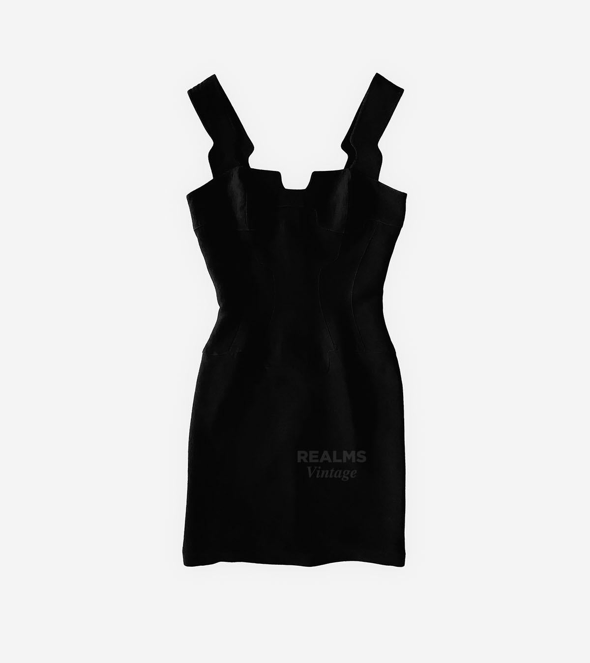Rare Hot Thierry Mugler Dress SS1994 iconic Black Dress  In Excellent Condition For Sale In Berlin, BE