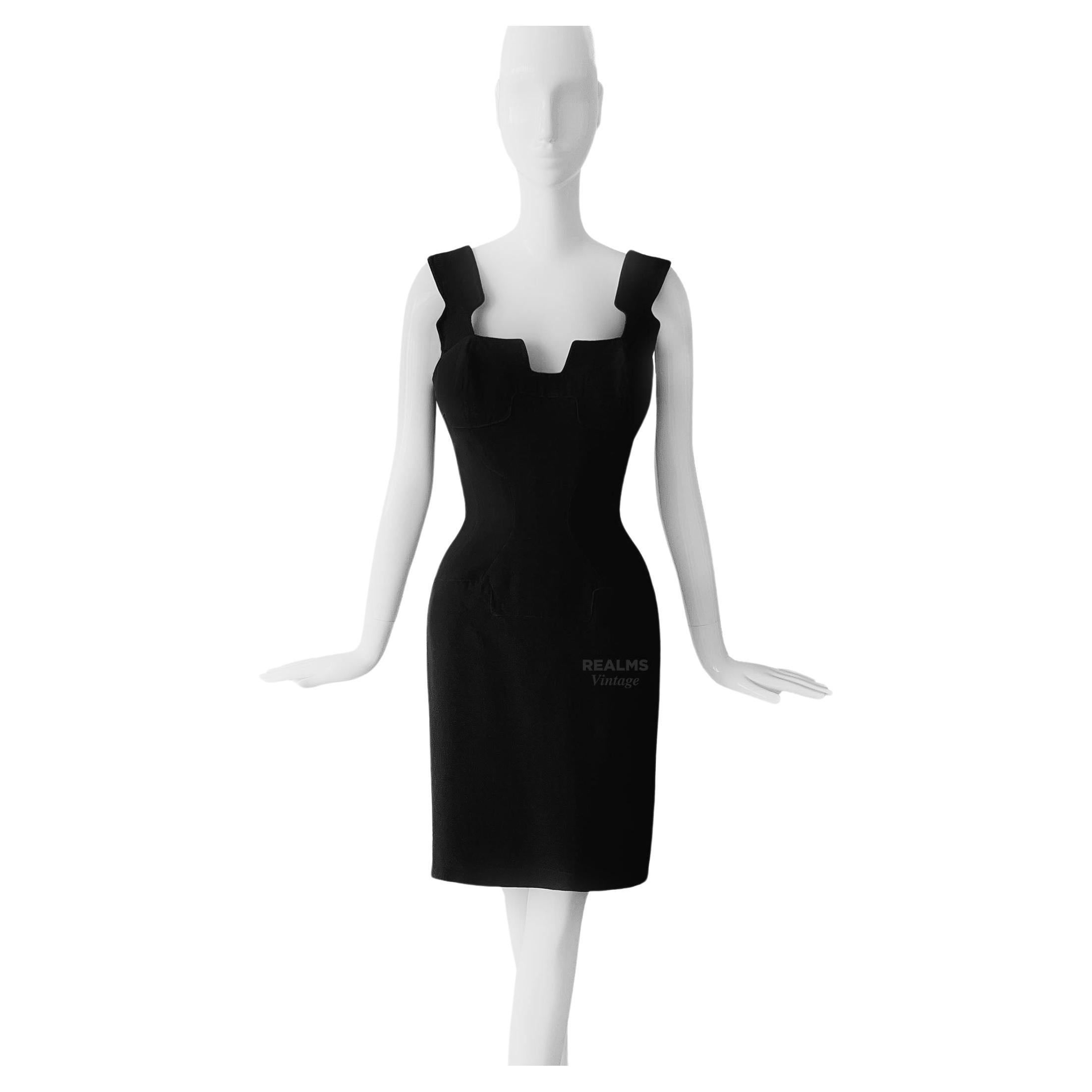 Rare Hot Thierry Mugler Dress SS1994 iconic Black Dress  For Sale