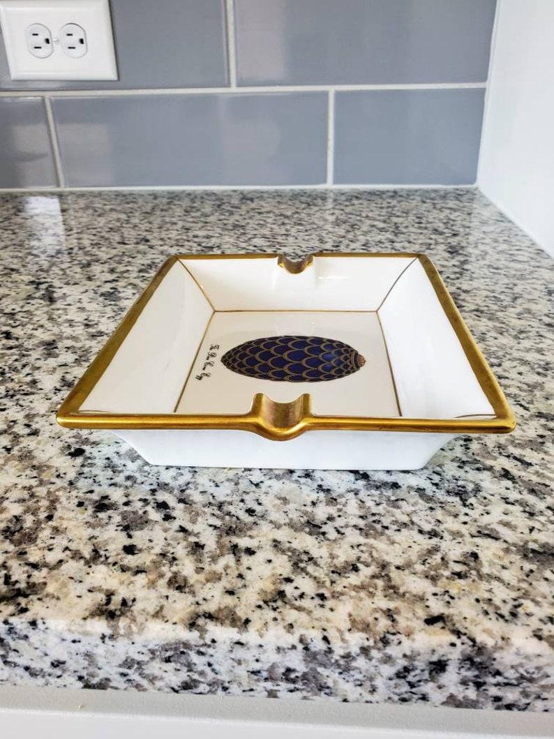 Gilt Rare House of Fabergé & Limoges France Porcelain Tray For Sale