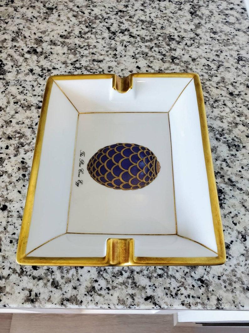 Rare House of Fabergé & Limoges France Porcelain Tray In Good Condition For Sale In Forney, TX