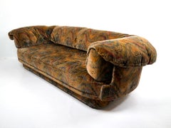 Rare canapé Howard Keith, Harrods London, années 1970 - tapisserie d'origine dans les tons de terre