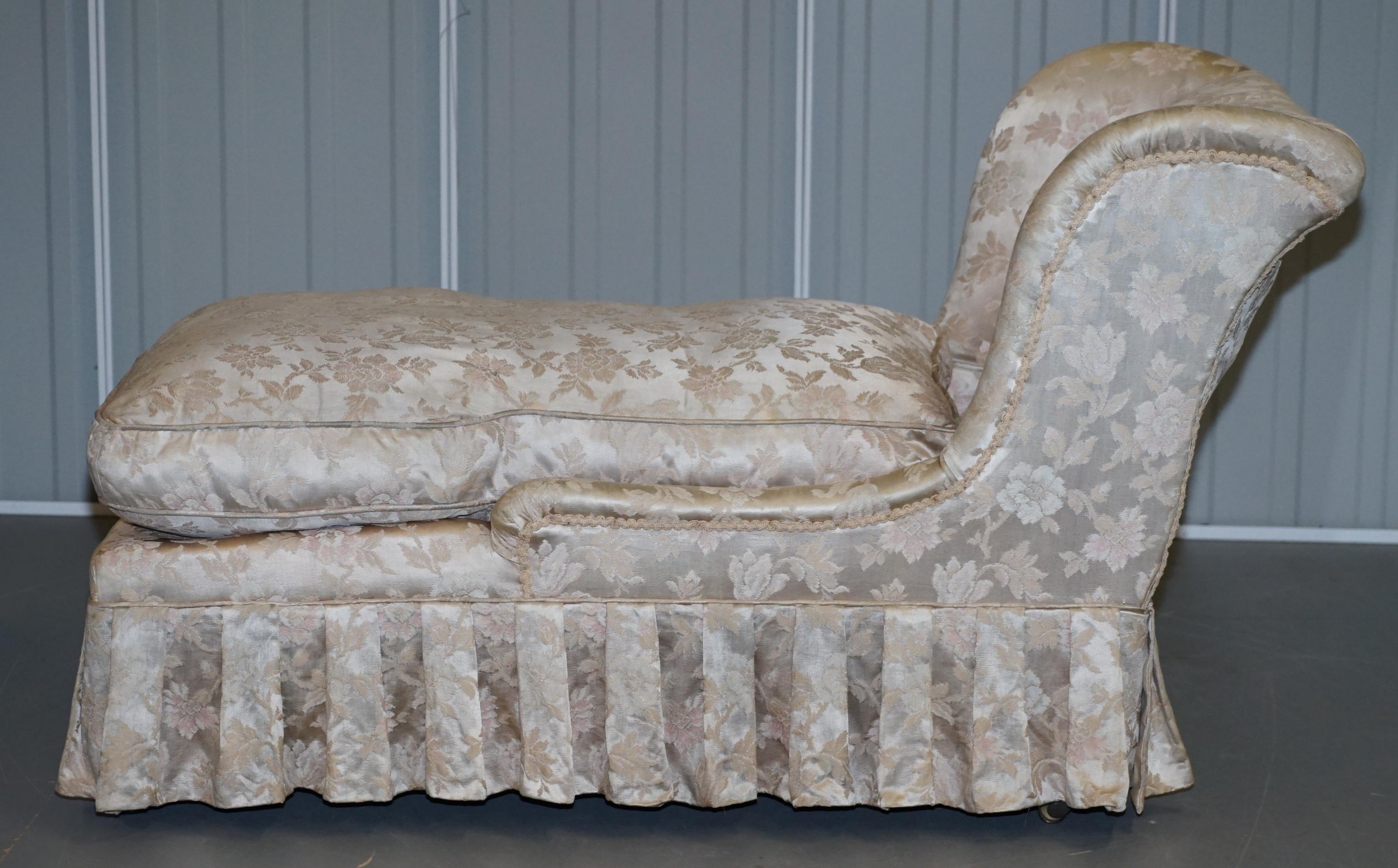 Rare Howard & Son's Berners Street Fully Stamped Daybed Chaise Lounge Armchair 2