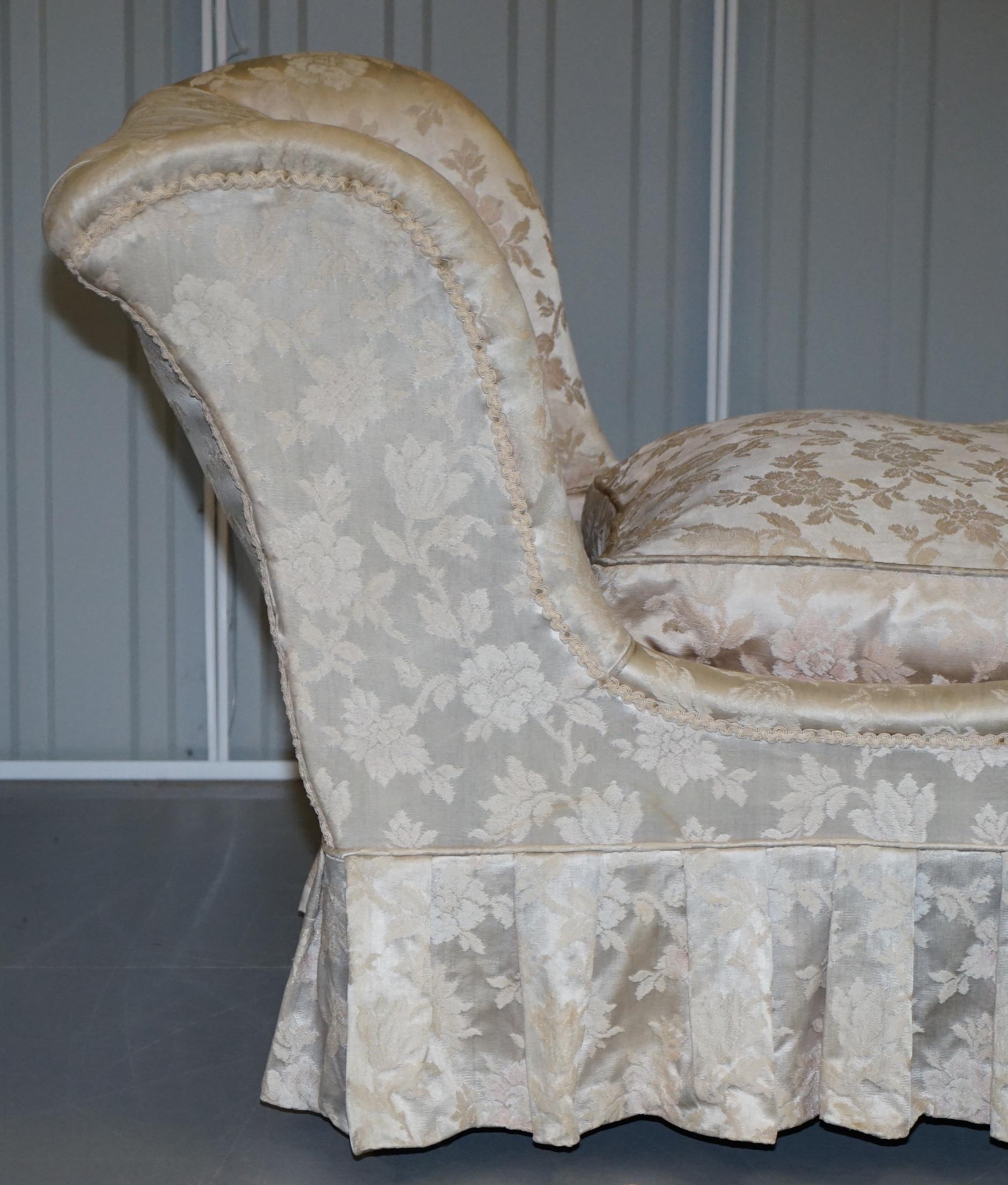 19th Century Rare Howard & Son's Berners Street Fully Stamped Daybed Chaise Lounge Armchair