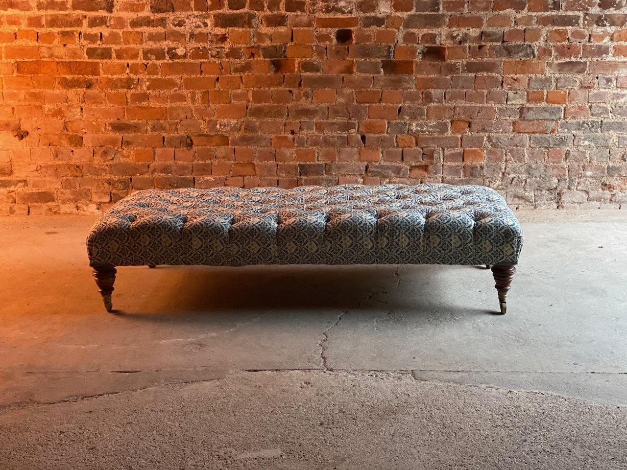 Victorian Rare Howard and Sons Large Footstool, circa 1935