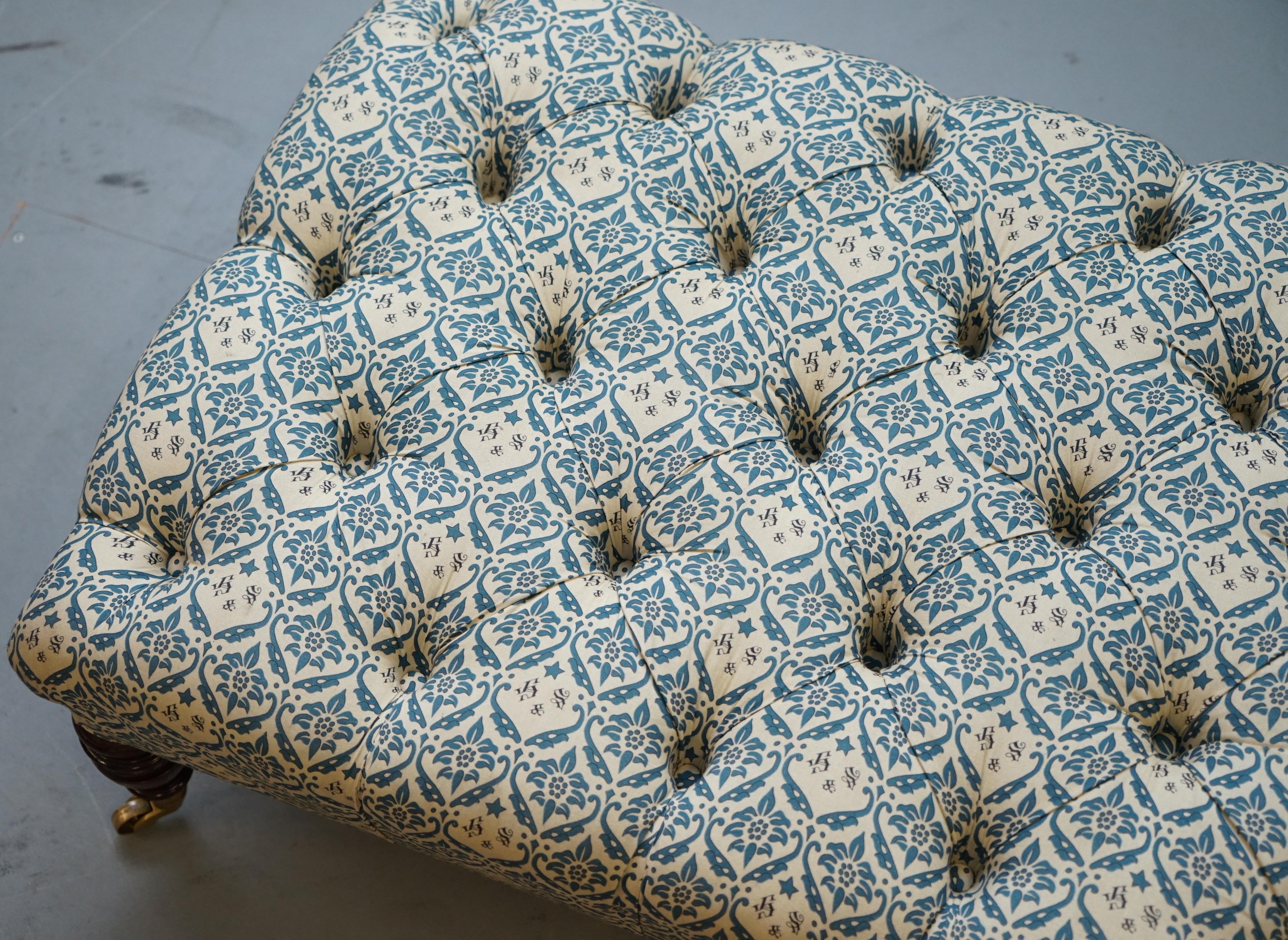 fabric chesterfield footstool