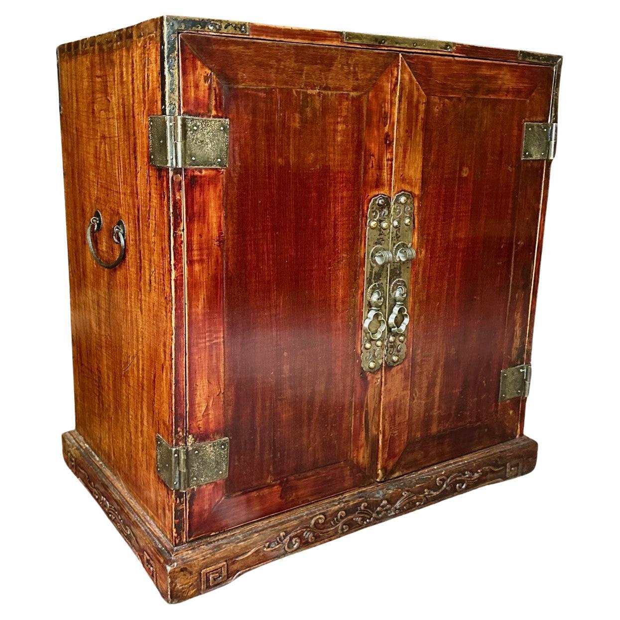 Rare Huanghuali Tabletop Cabinet Qing Dynasty 17th/18th C., Provenance.