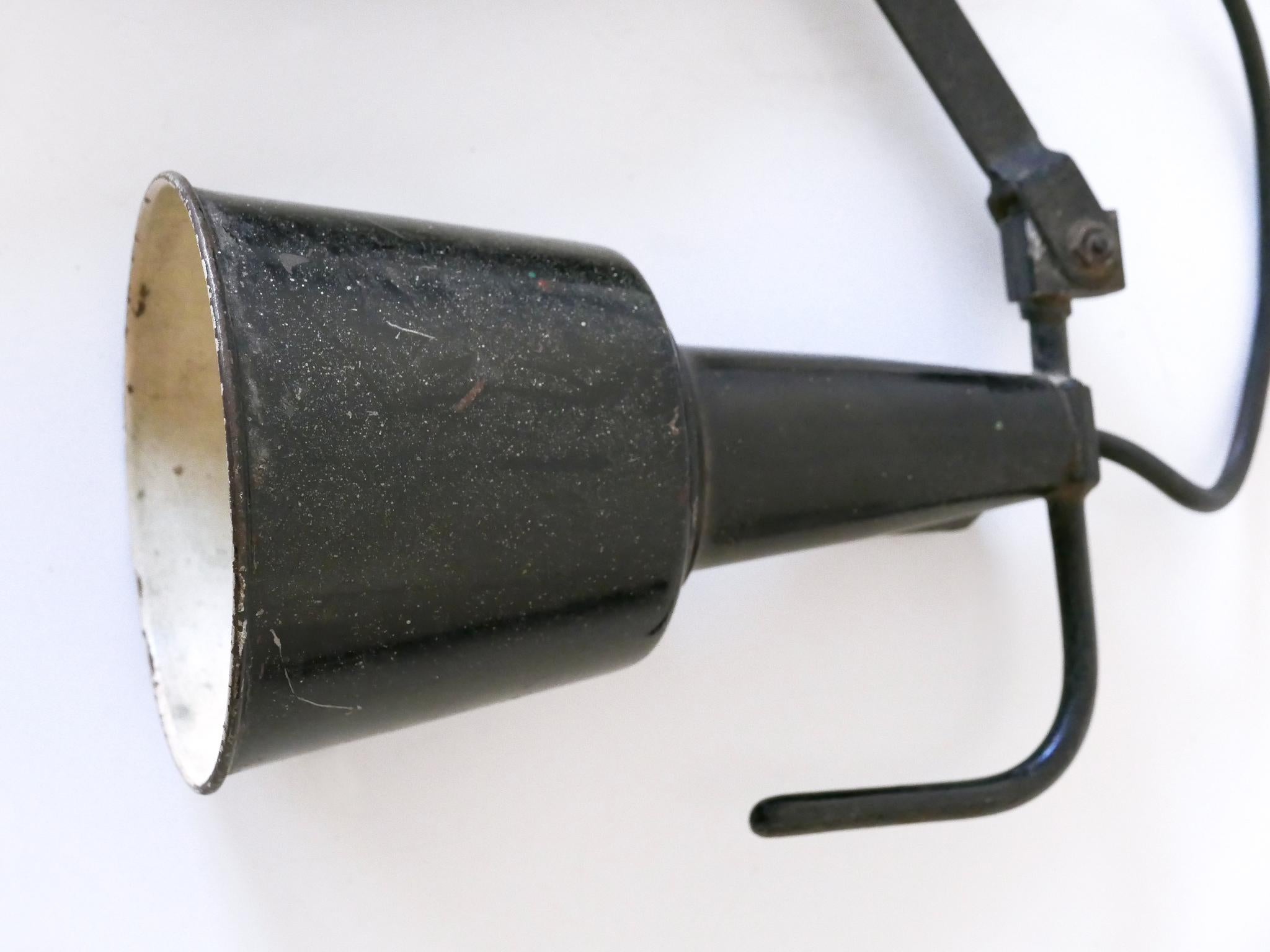 Rare & Huge Adjustable Bauhaus Scissor Wall Lamp by Wilhelm Bäder Germany 1930s For Sale 8