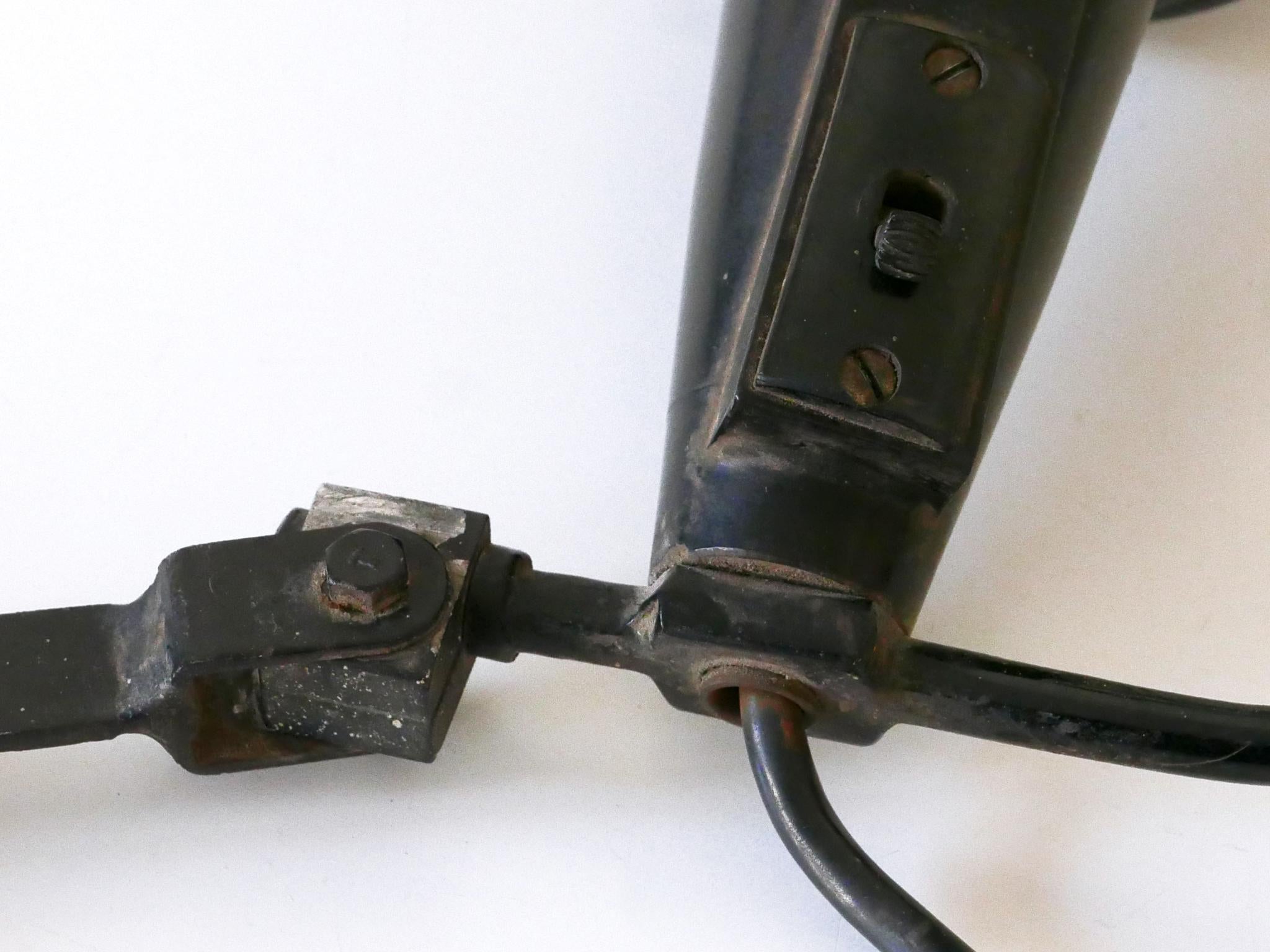 Rare & Huge Adjustable Bauhaus Scissor Wall Lamp by Wilhelm Bäder Germany 1930s For Sale 10