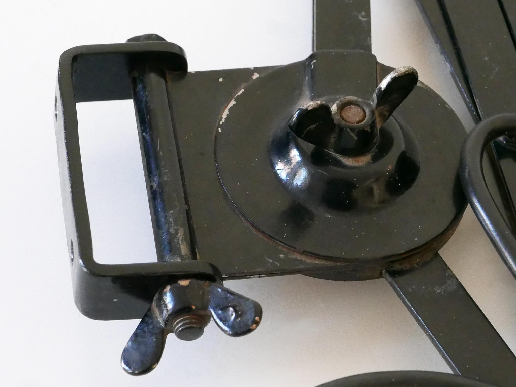 Rare & Huge Adjustable Bauhaus Scissor Wall Lamp by Wilhelm Bäder Germany 1930s For Sale 11