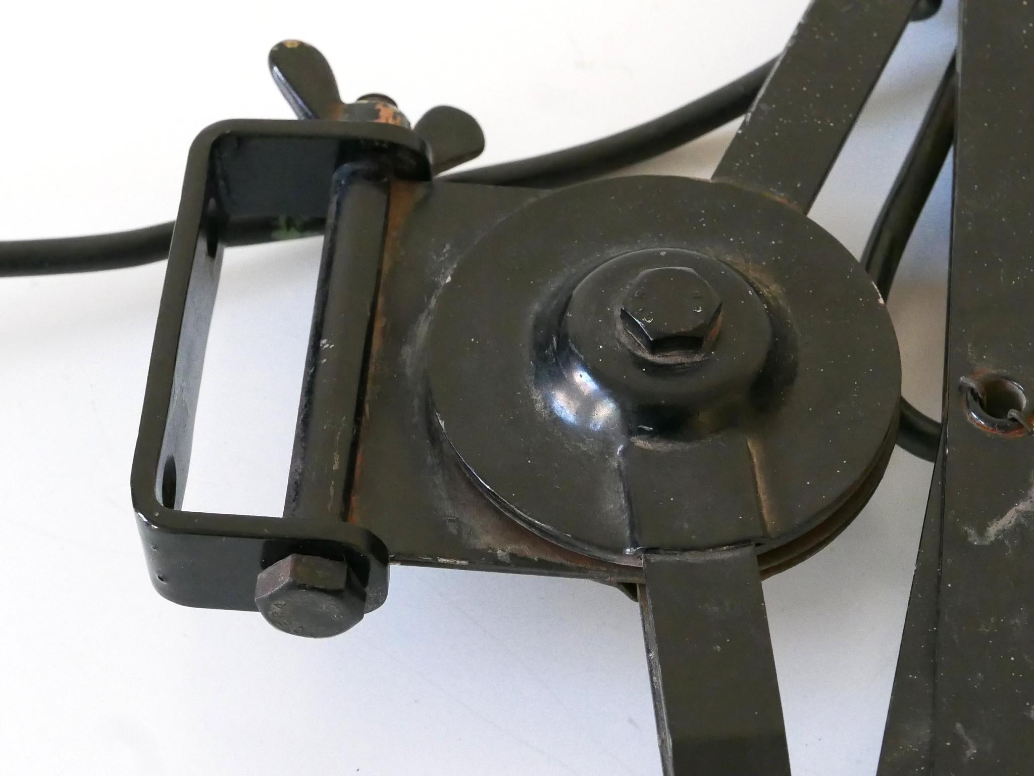 Rare & Huge Adjustable Bauhaus Scissor Wall Lamp by Wilhelm Bäder Germany 1930s For Sale 12