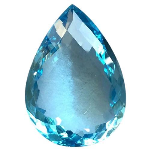 Rare Huge Blue Topaz Pear Faceted Stone Natural Loose Gemstone For Sale