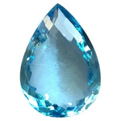 Rare Huge Blue Topaz Pear Faceted Stone Natural Loose Gemstone
