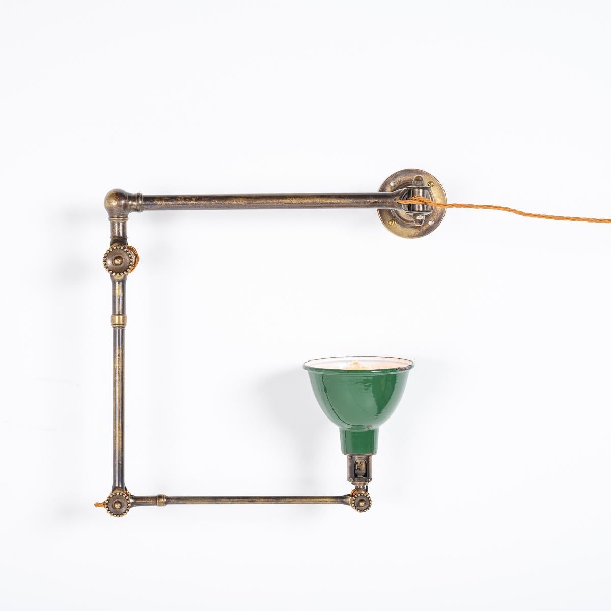 Rare Huge Brass Articulating Daisy Joint Machinist Lamp by John Dugdill & Co 7
