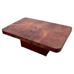 Rare Huge Copper and Mahogany Coffee Table by Bernhard Rohne, 1960s	