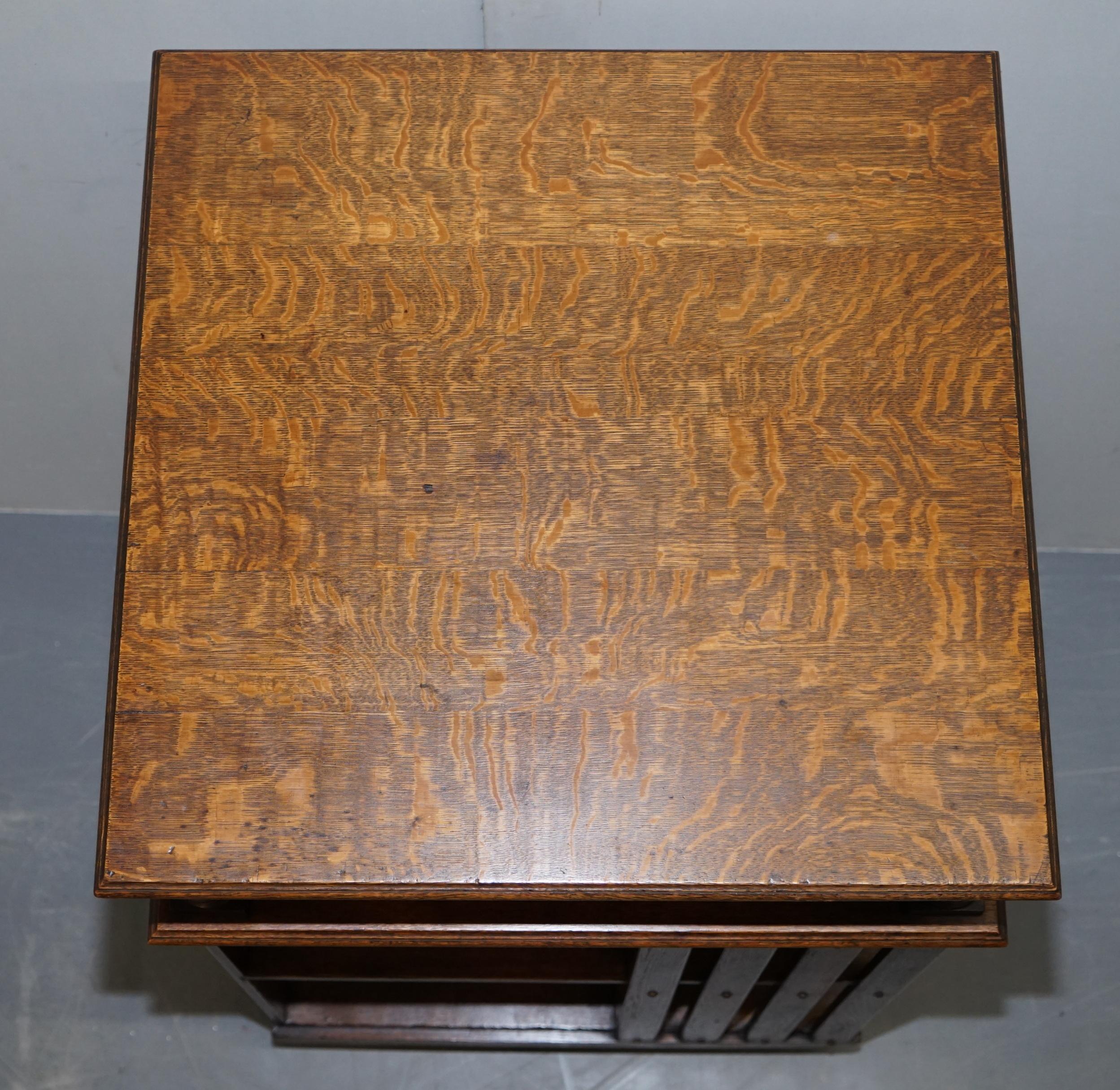 Rare Huge English Oak circa 1890 Victorian Antique Revolving Library Bookcase 7