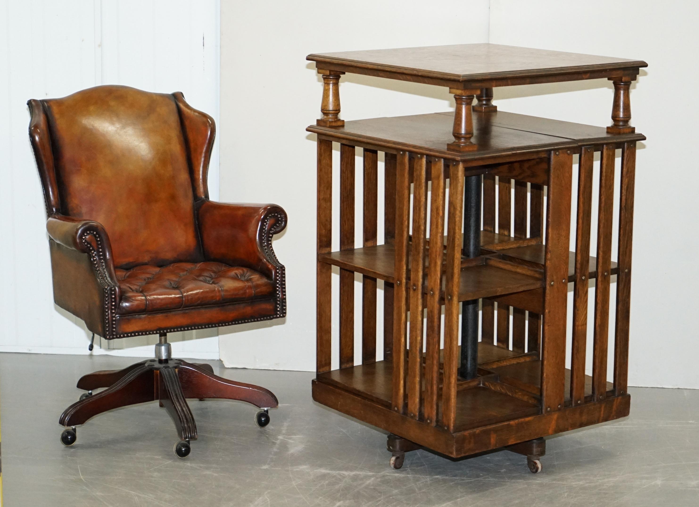 We are delighted to offer for sale this really very nice and highly collectable solid English Oak late Victorian Library revolving bookcase 

This is the largest of this type I have ever seen, its honestly massive. You can fit a small library in