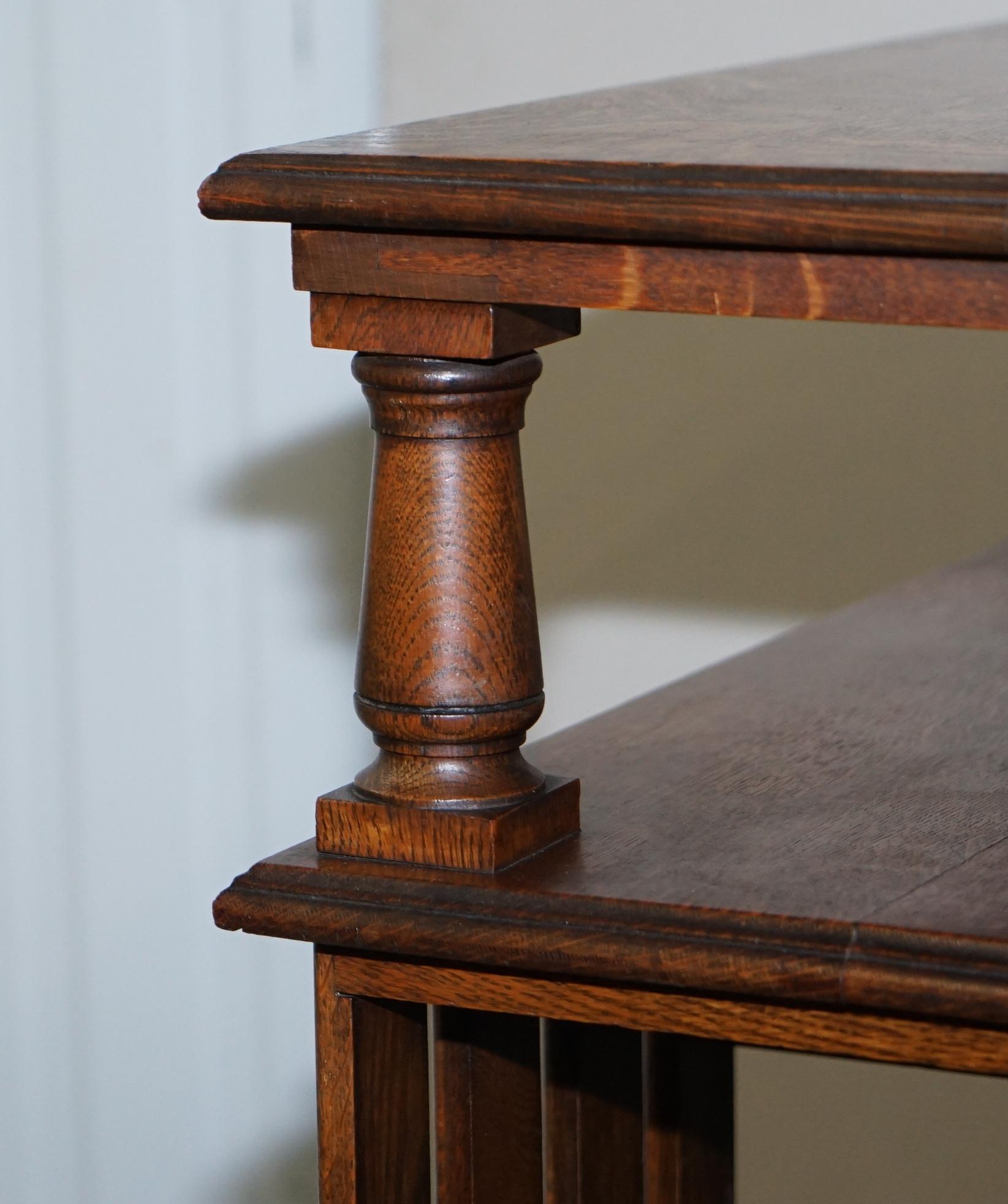 Hand-Crafted Rare Huge English Oak circa 1890 Victorian Antique Revolving Library Bookcase