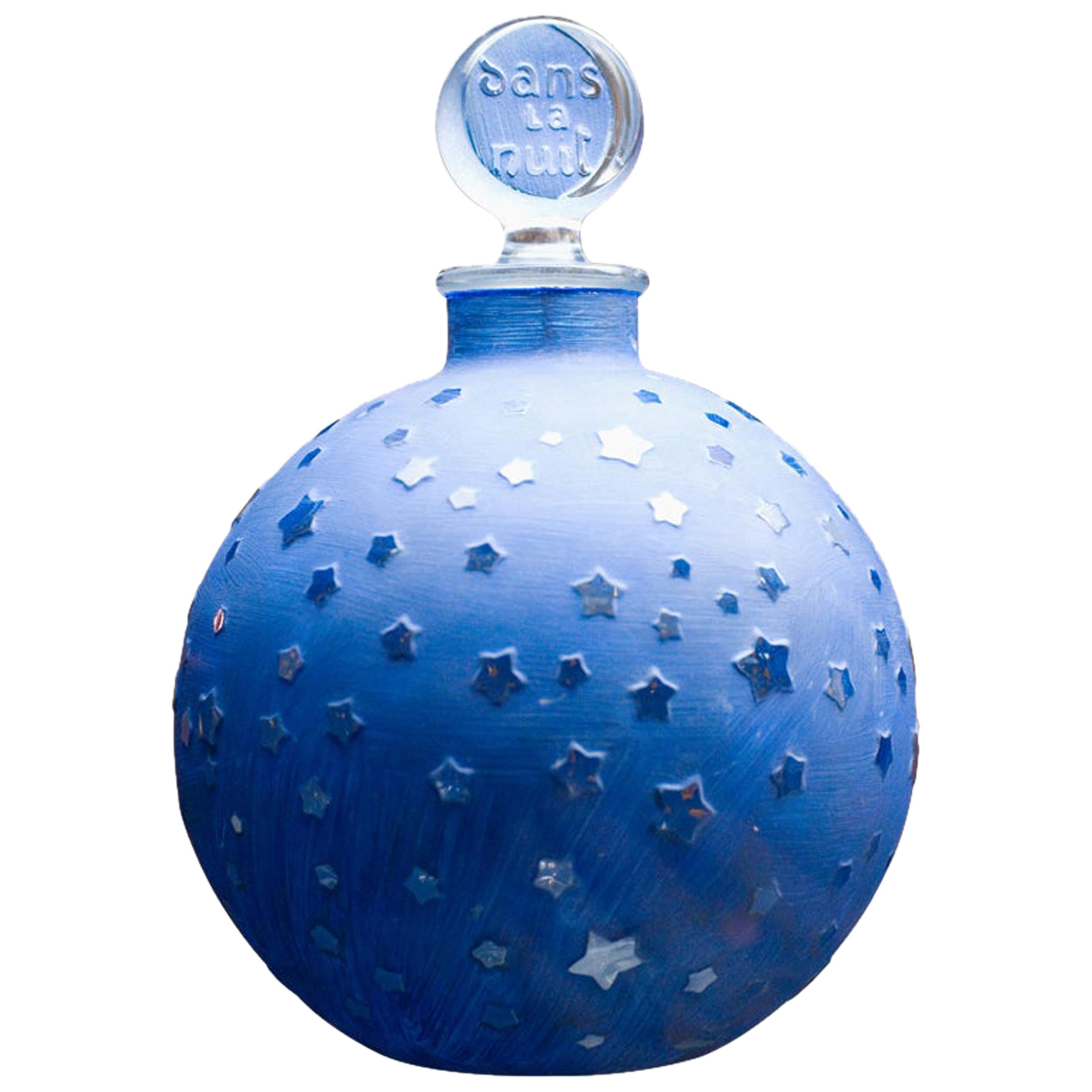 Rare Huge Lalique "Stars" Dans la Nuit Post-War Factice Perfume Bottle For Sale
