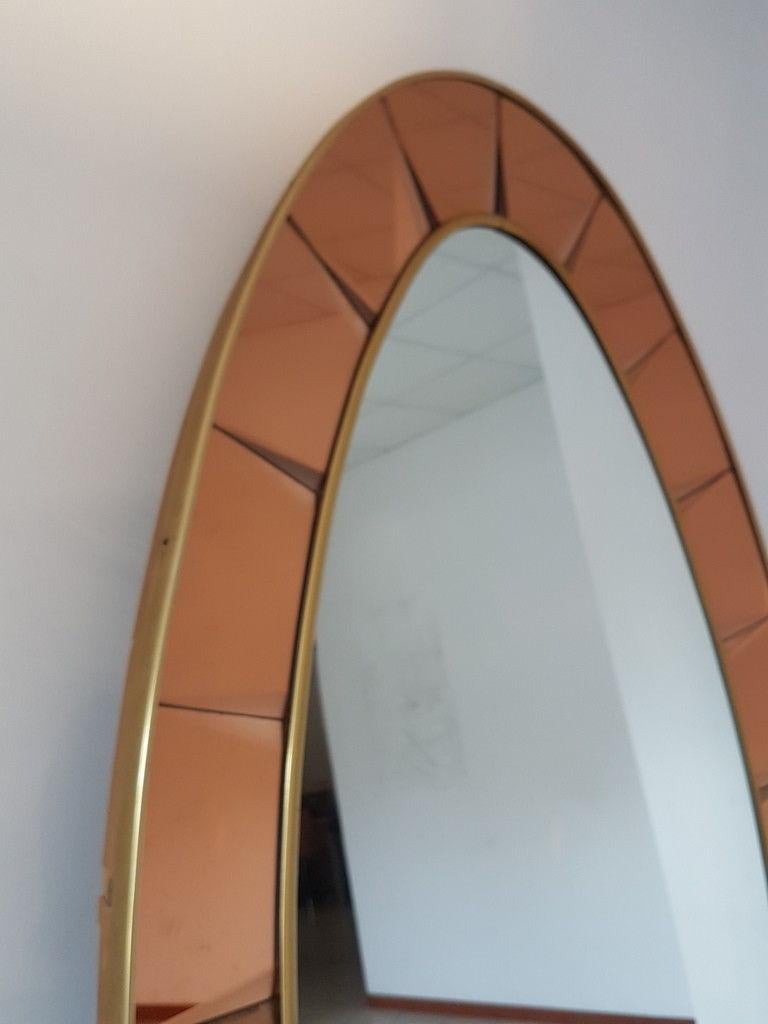 Rare Huge Mirror Produced by Cristal Art <Torni, Made in Italy, 1960s In Good Condition For Sale In taranto, IT