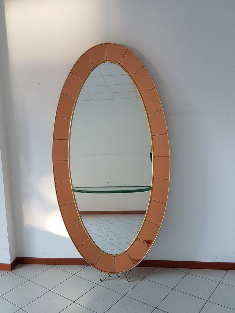 Glass Rare Huge Mirror Produced by Cristal Art <Torni, Made in Italy, 1960s For Sale