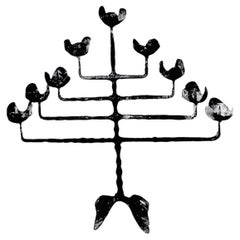 Seltene riesige David Palumbo Monumental  Geschmiedetes Eisen Mid Century Modern Menorah
