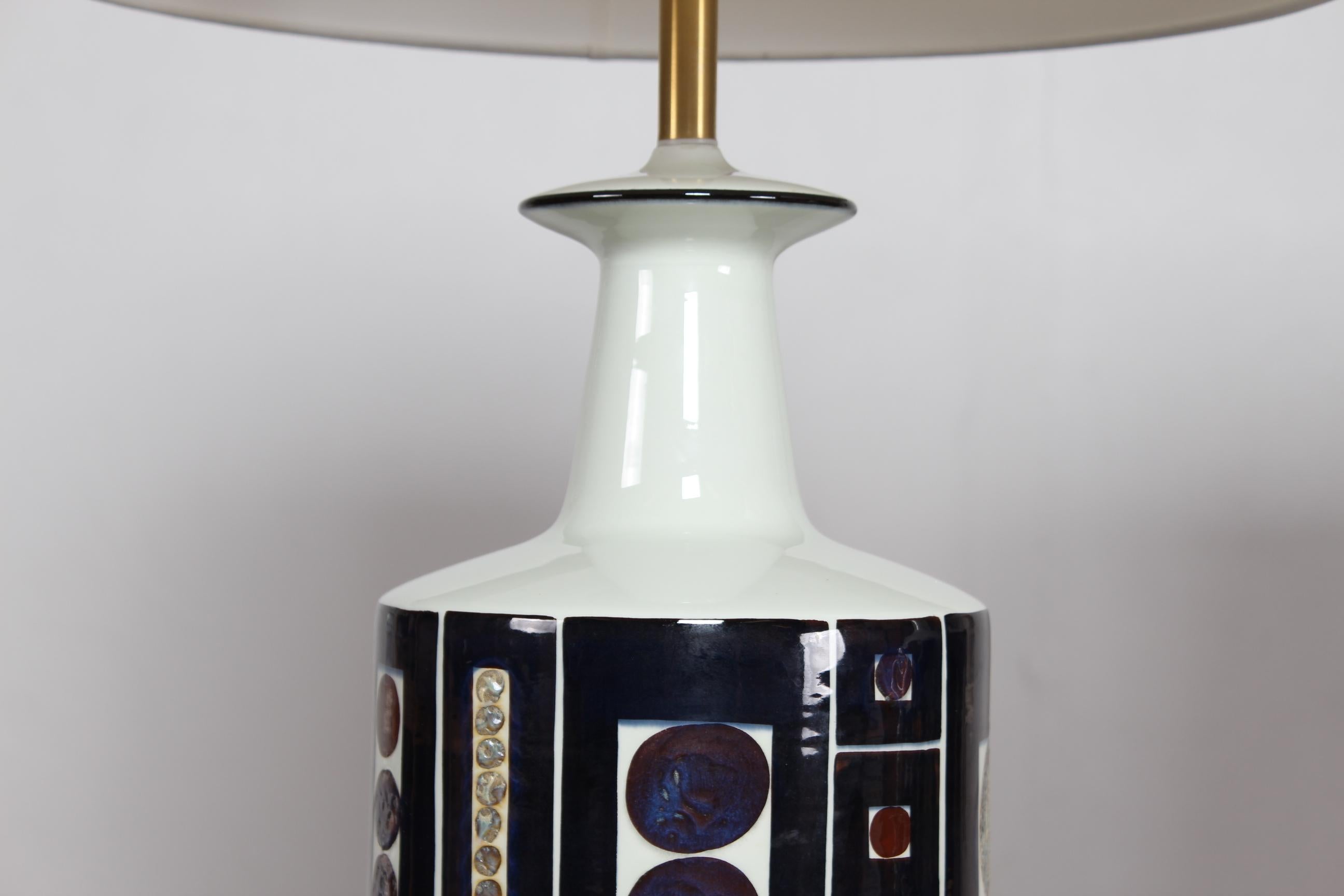 Mid-20th Century Rare Huge Pair Danish Modern Ceramic Lamps by I-L Koefoed, Royal Copenhagen 1960