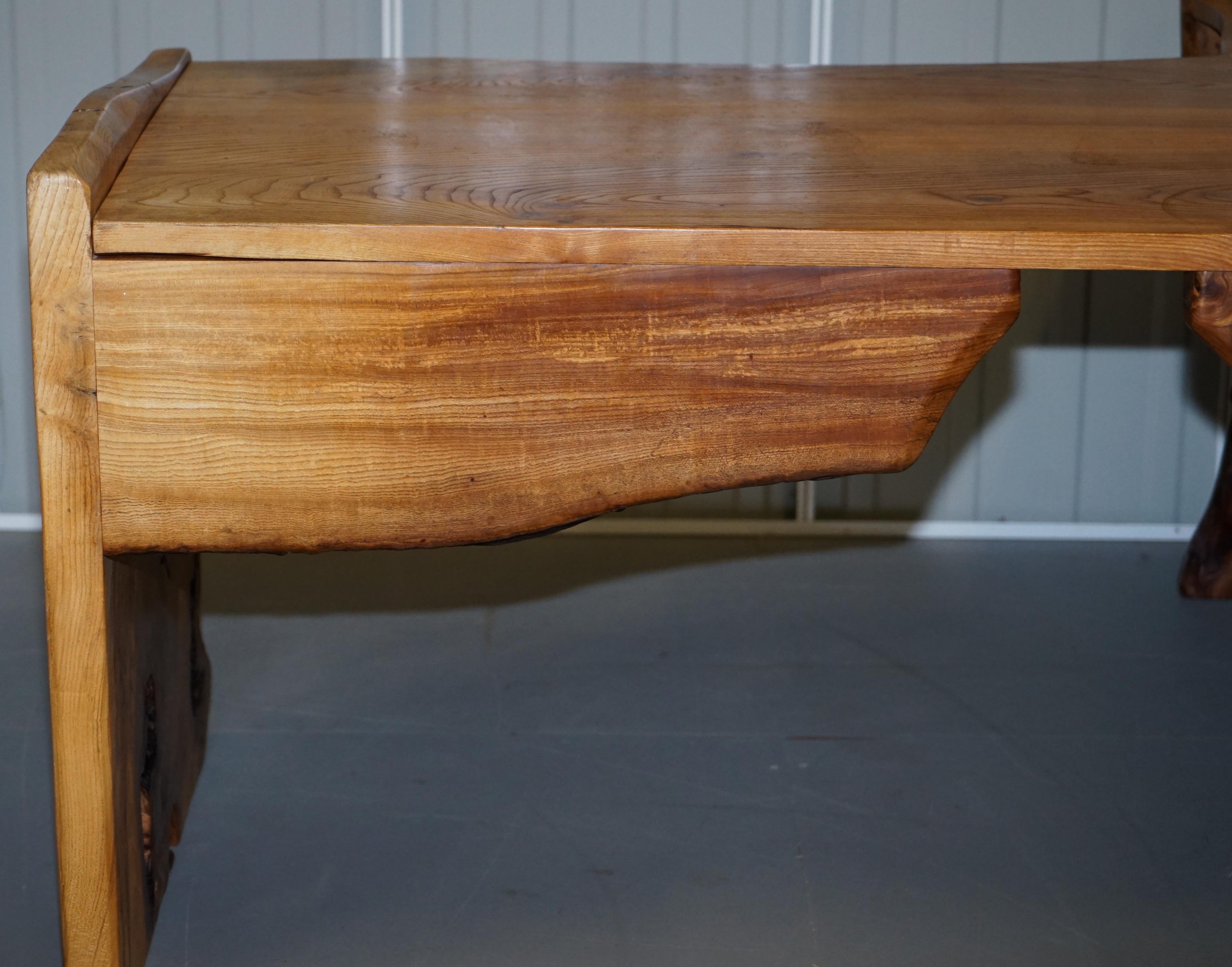 Rare Huge Slabbed Burr Elm Desk or Writing Table from the Tim Stead Workshop 4