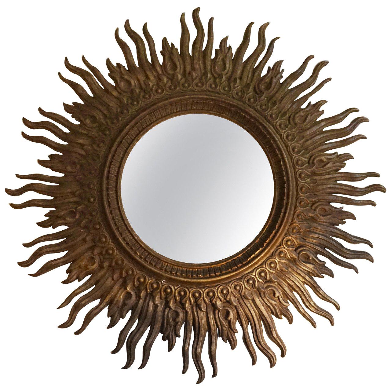 Rare Huge Sunburst Mirror